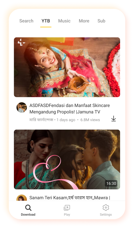 Snaptube — скриншот интерфейса