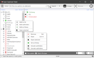 Exact Duplicate Finder — выбор путей, папок и областей сканирования