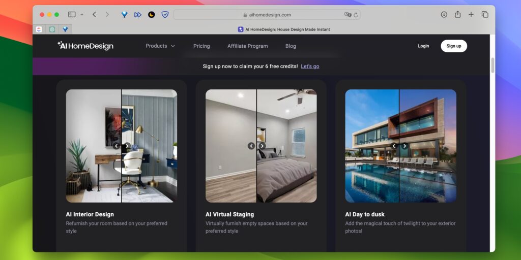 Интерфейс AI HomeDesign