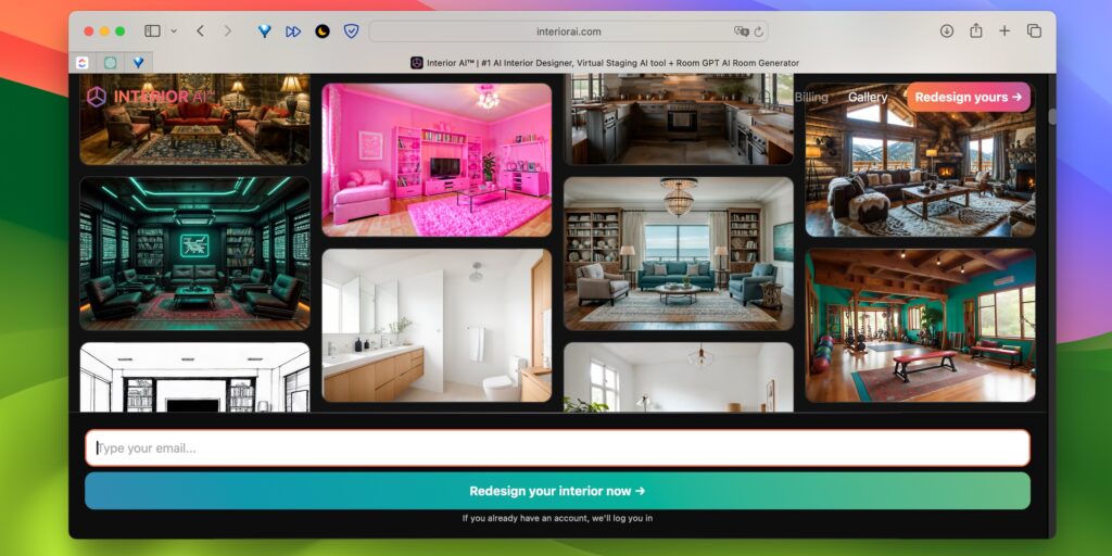 Интерфейс Interior AI