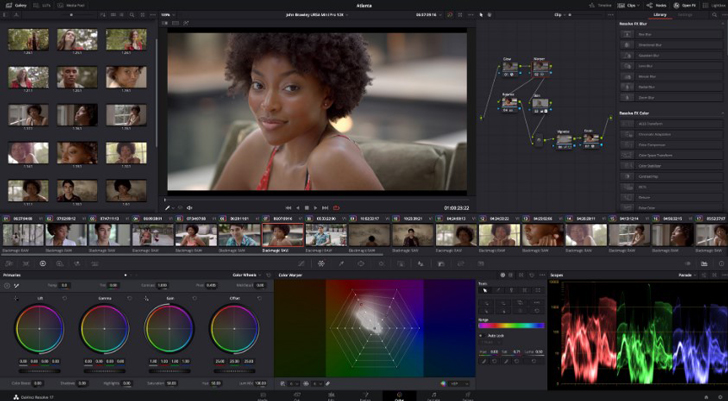 DaVinci Resolve — скриншот интерфейса