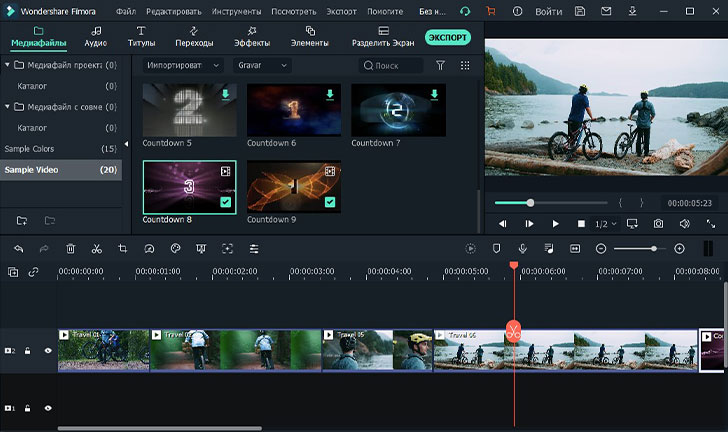 Wondershare Filmora — интерфейс программы