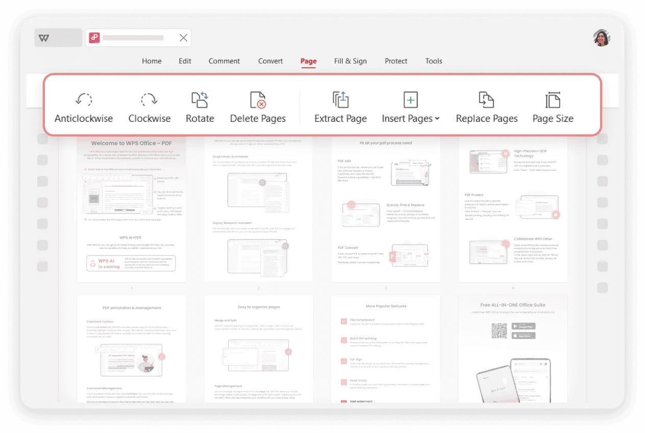 Работа с PDF в WPS Office