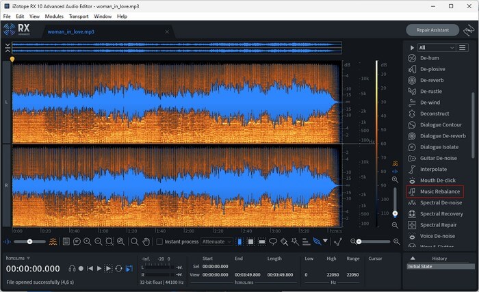 Music Rebalance в iZotope RX