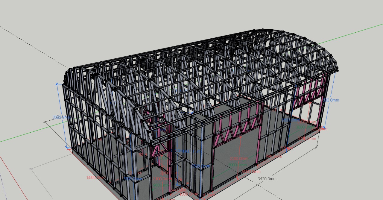Пример полной модели light steel framing здания в FrameBuilder-MRD