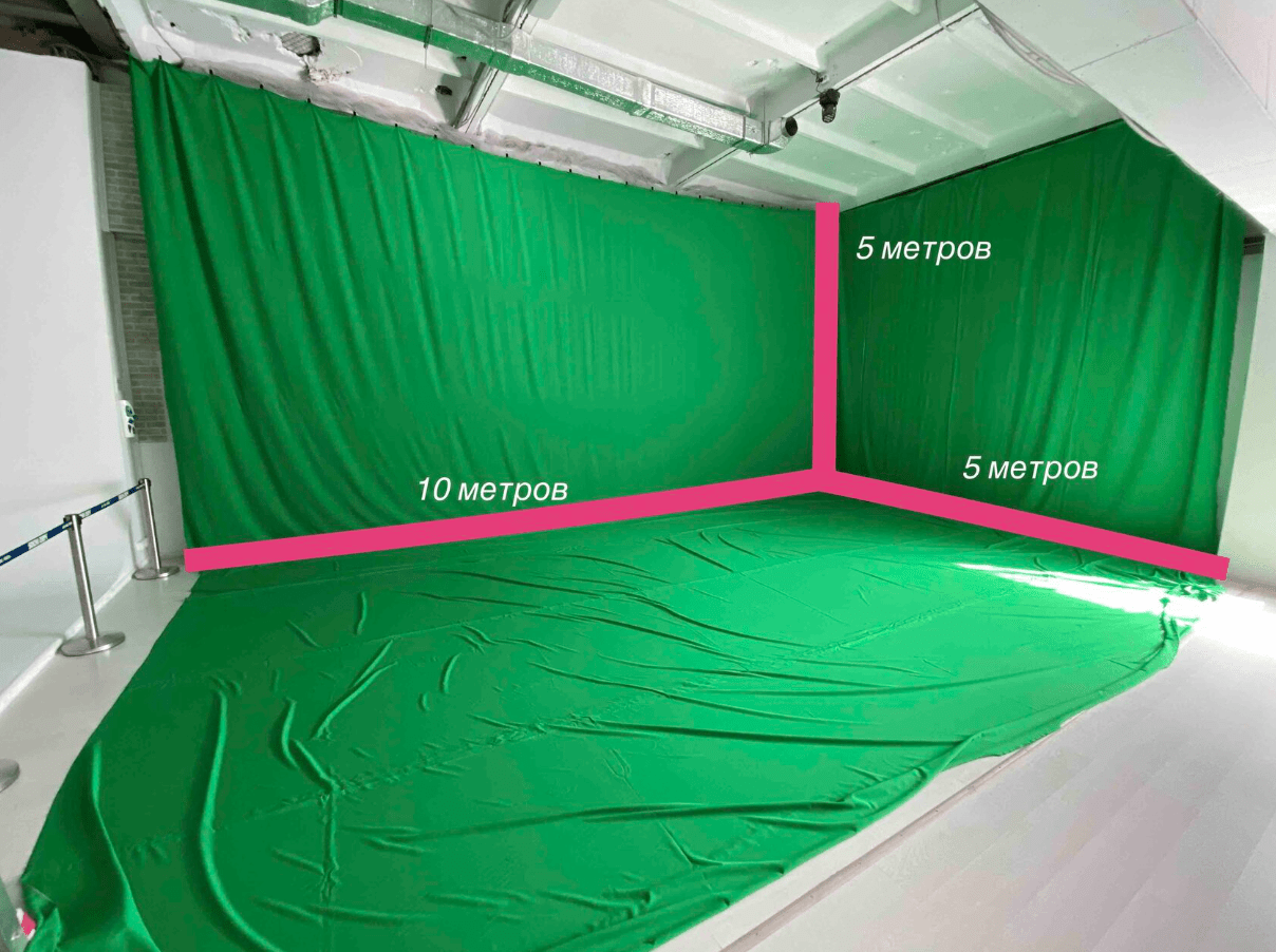 Пример простого монтажа с зеленым фоном