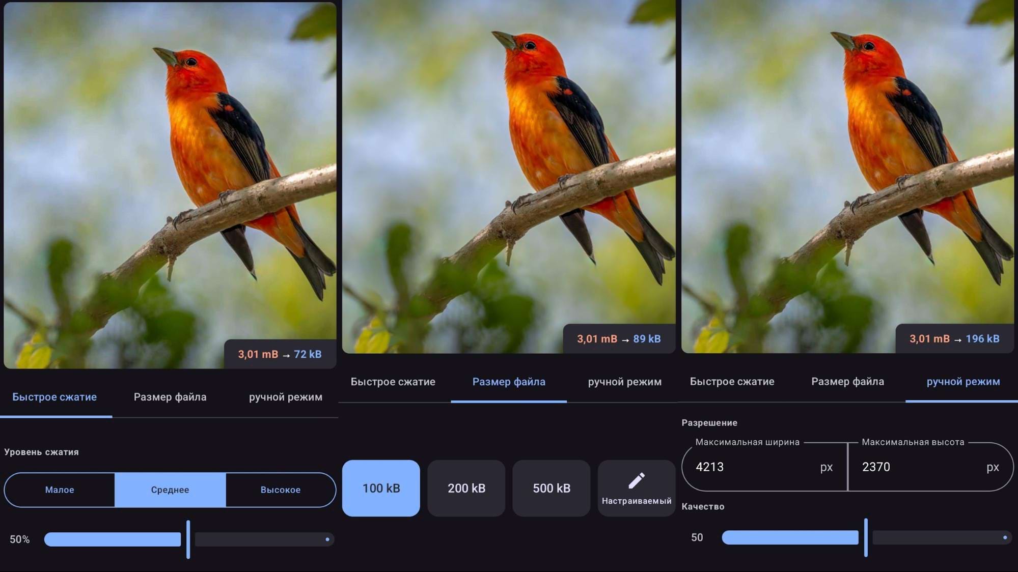 Приложение Сжатие изображения из MB в KB