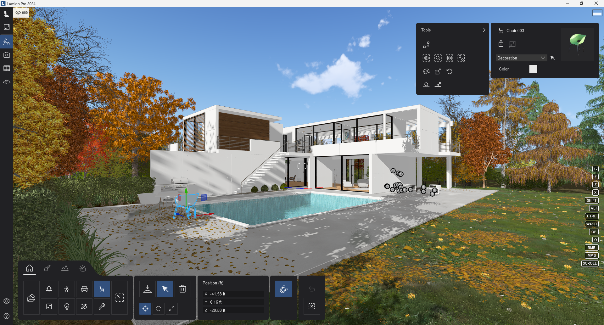 Интерфейс Build Mode в Lumion