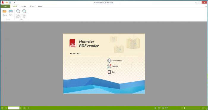 Стартовый экран Hamster PDF Reader