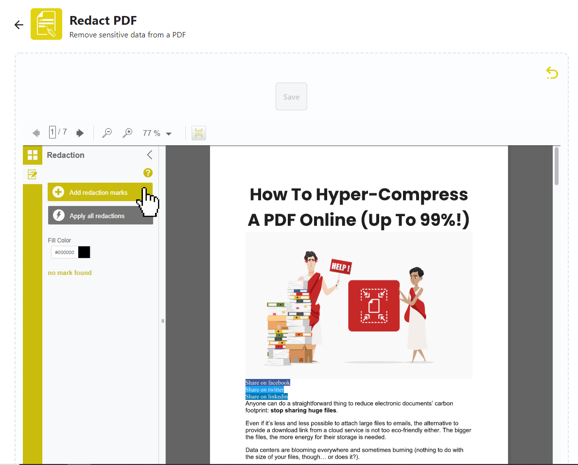 Redact PDF в AvePDF