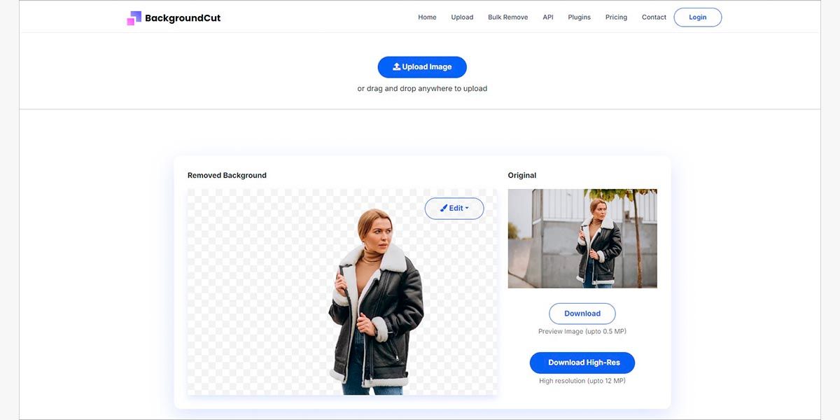 BackgroundCut — интерфейс сервиса