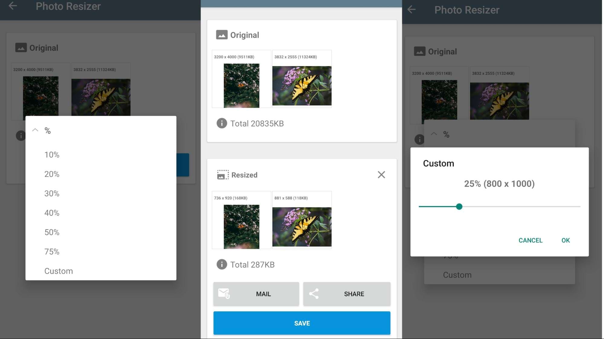 Приложение Photo Resizer: resize image