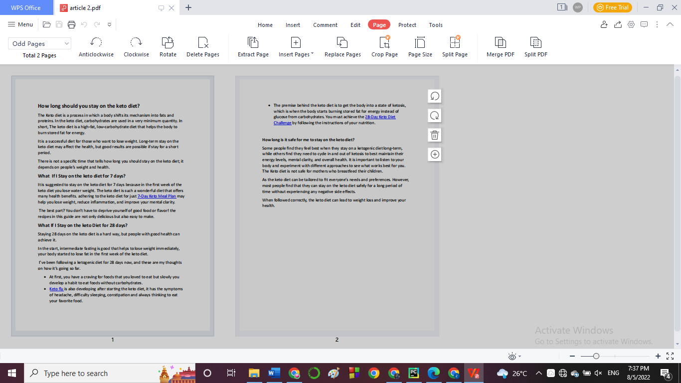 Изменение размера PDF в WPS Office