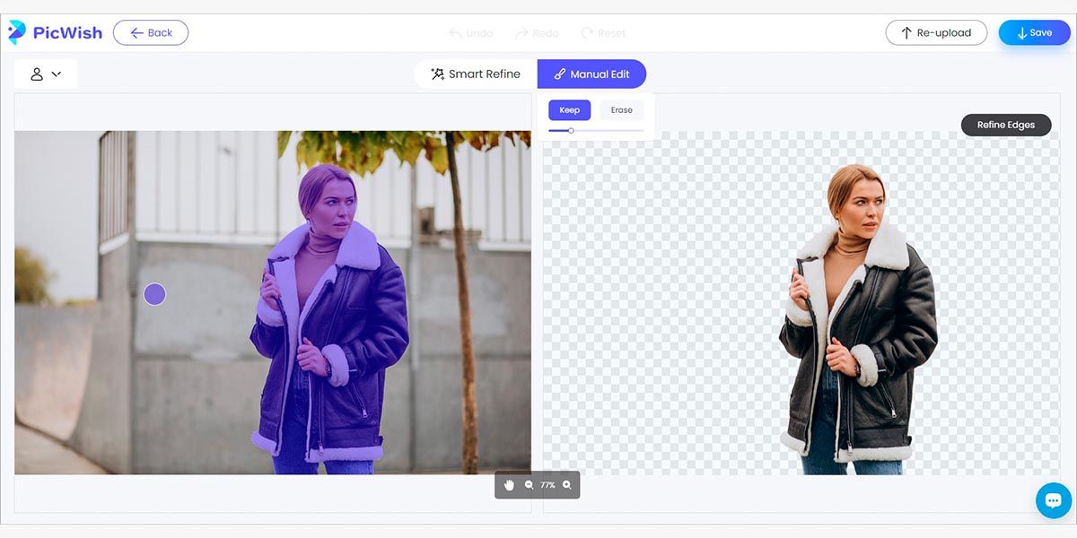 PicWish — интерфейс удаления фона