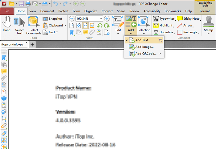 Интерфейс PDF-XChange Editor