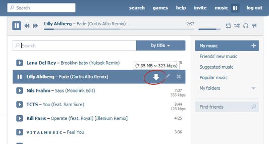 SaveFrom.net Helper — кнопка скачивания рядом с аудиотреком, размер файла и битрейт