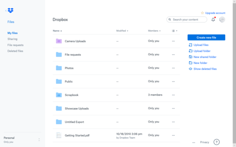 Отправка большого видео через Dropbox