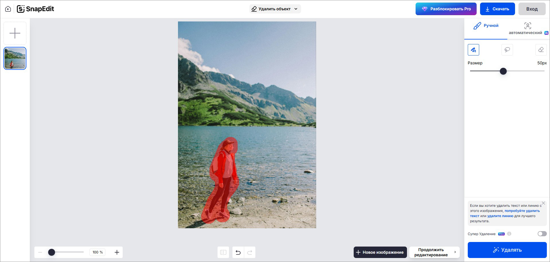 SnapEdit — скриншот интерфейса