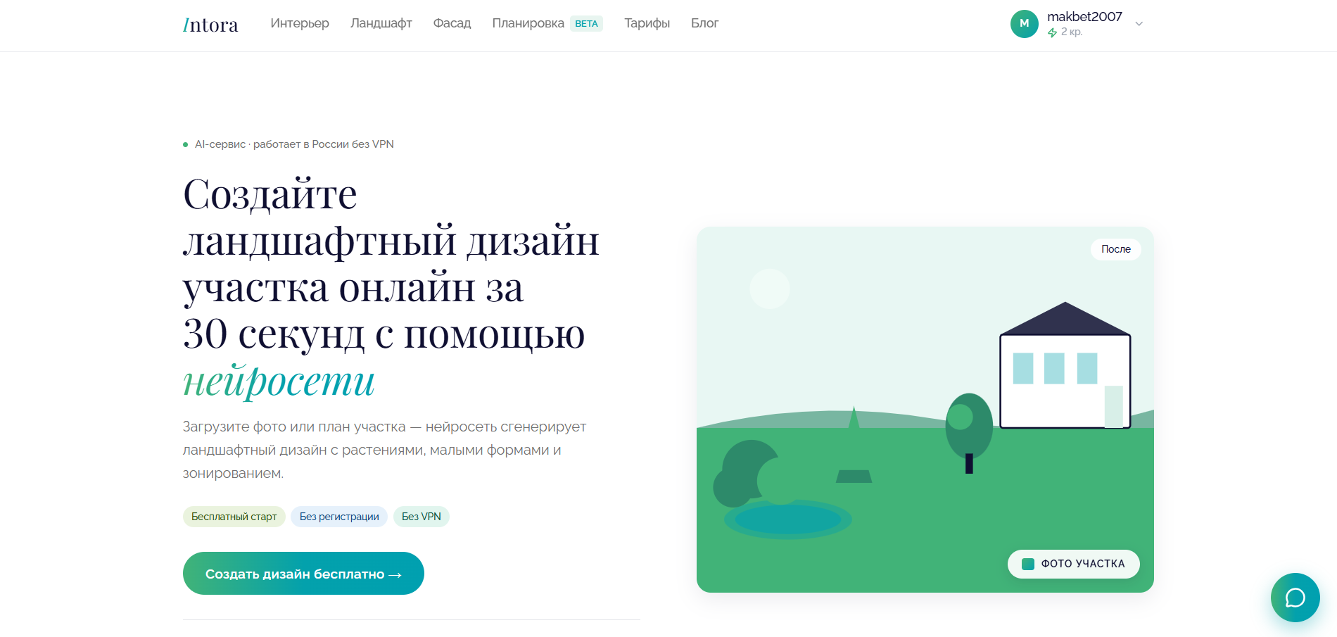 Пример работы Intora