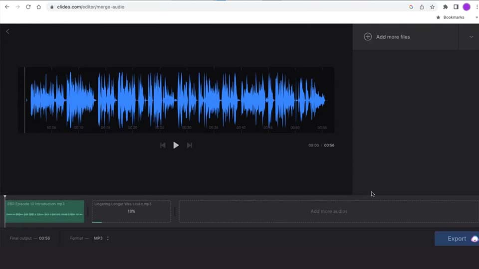 Clideo для извлечения аудио онлайн