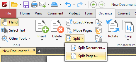 Окно Split Pages в PDF-XChange Editor