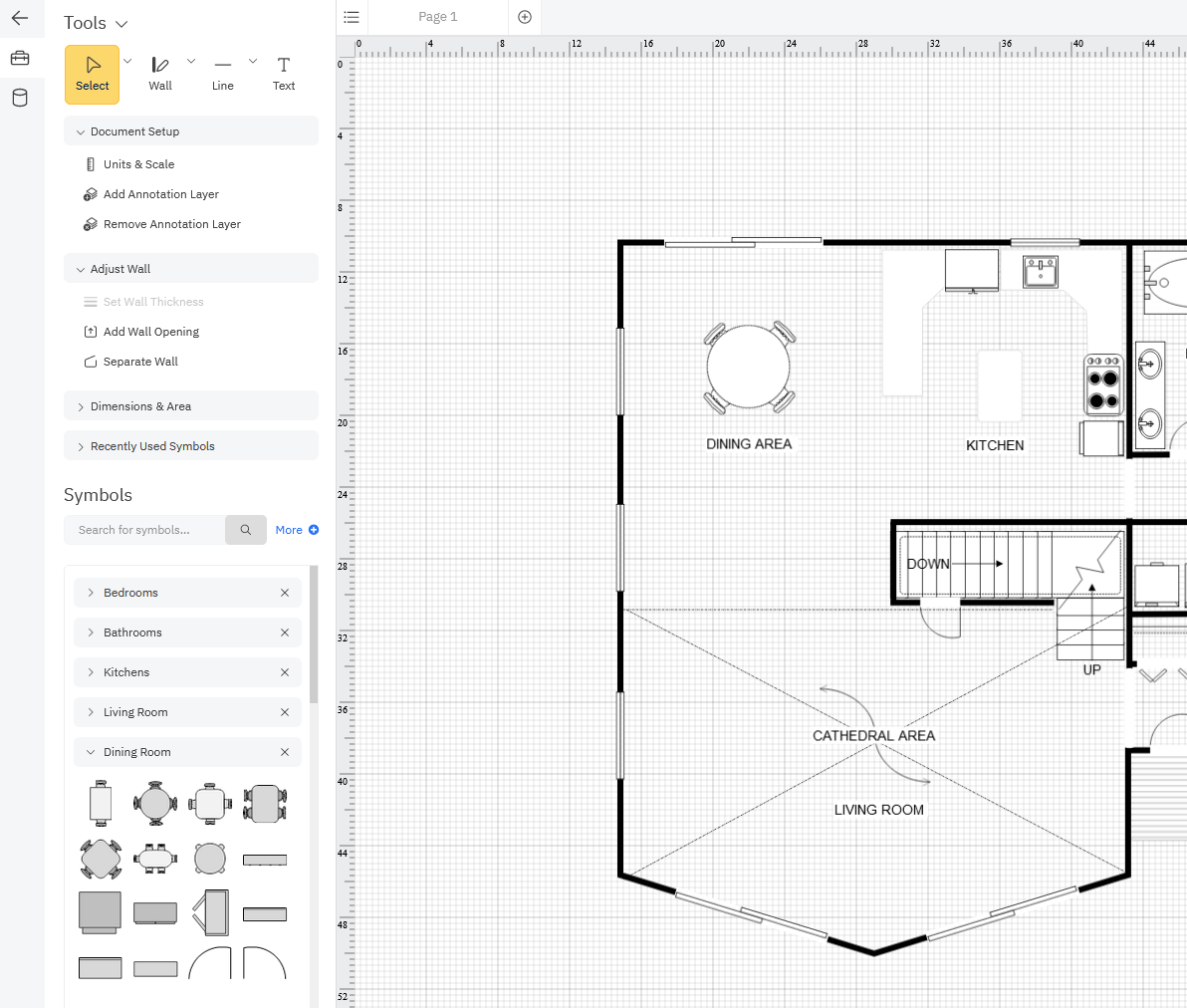 SmartDraw floor plan interface