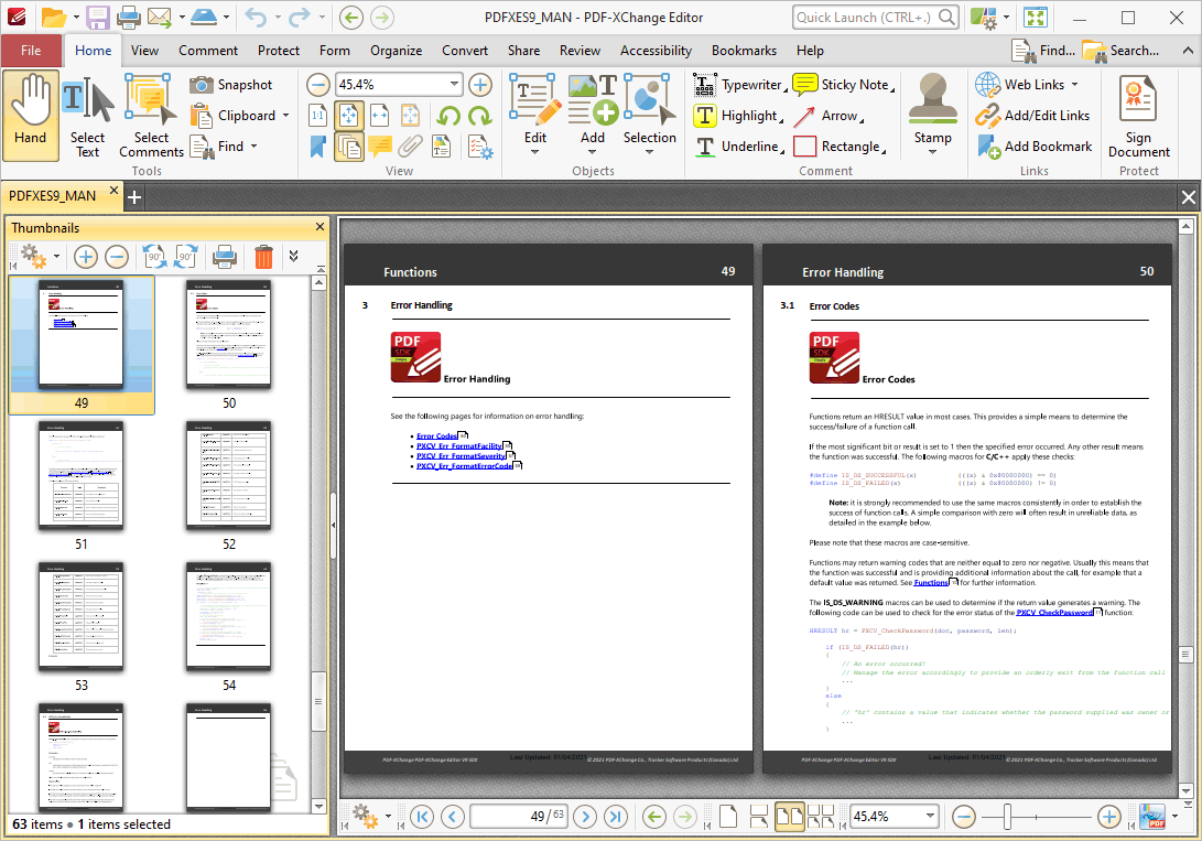 PDF-XChange Editor — окно программы и инструменты для работы со страницами