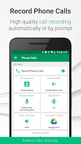 Parrot Voice Recorder — раздел Phone Calls