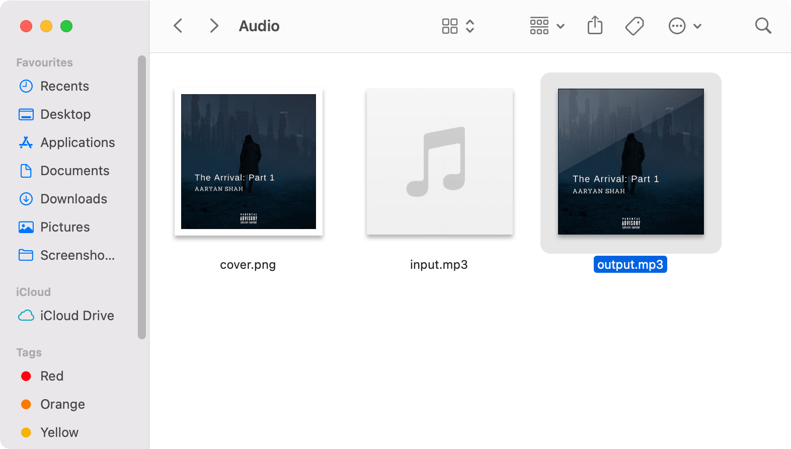 Результат добавления обложки к MP3 через FFmpeg
