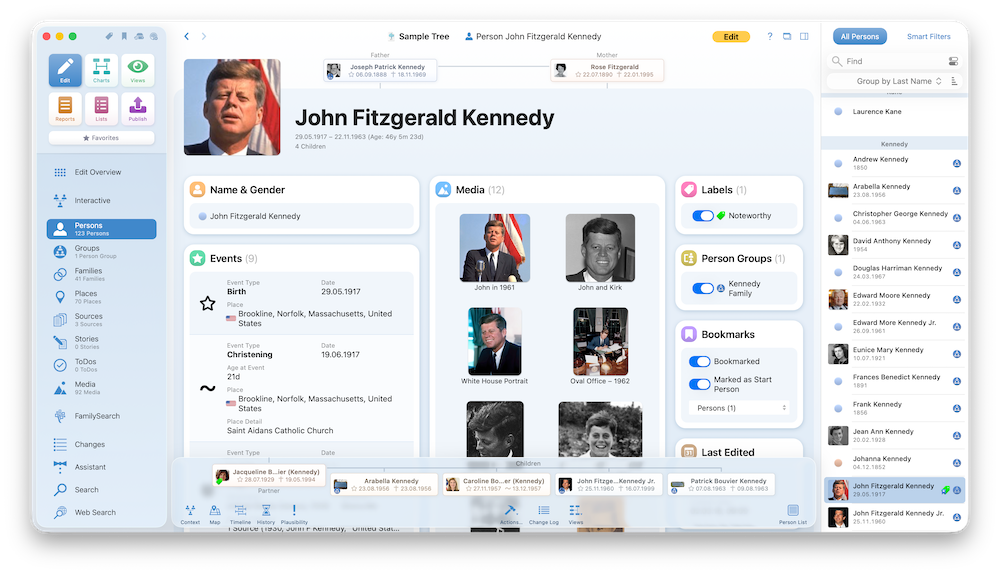 MacFamilyTree — обзор редактора