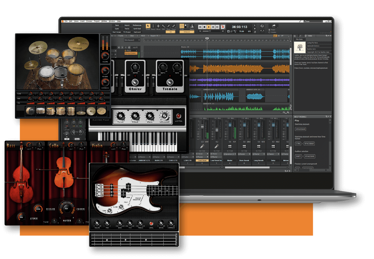Интерфейс Cakewalk Sonar