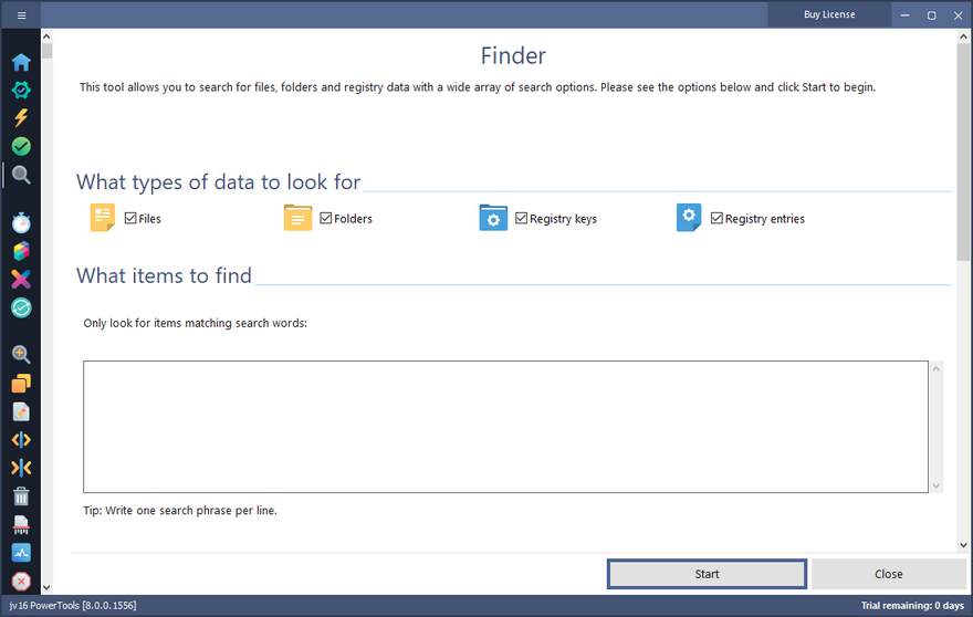 Скриншот jv16 PowerTools — модуль Finder