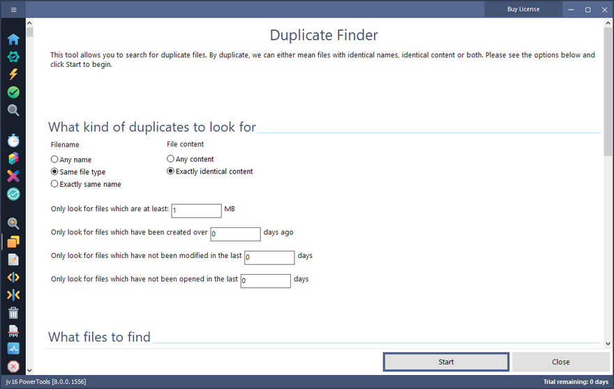 Скриншот jv16 PowerTools — модуль Duplicate Finder