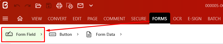Вкладка Forms в Expert PDF с раскрытым блоком Form Field