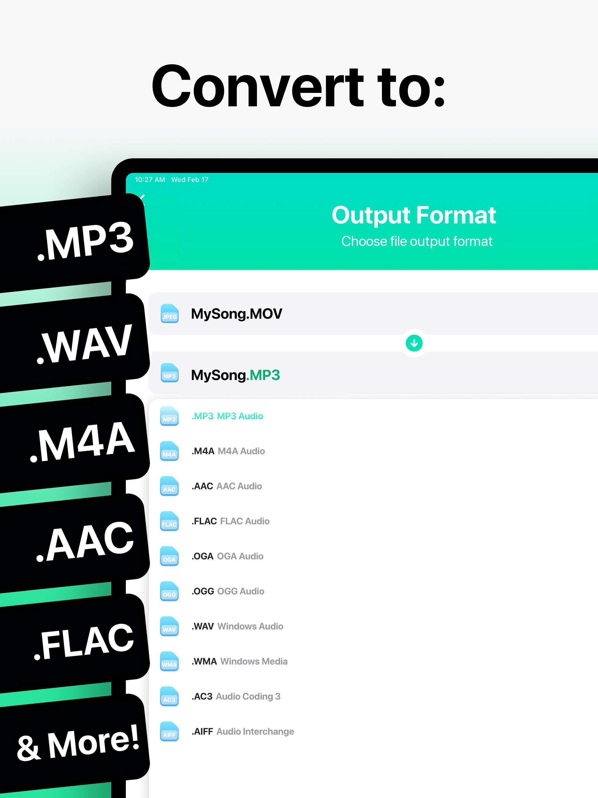 Скриншот The Audio Converter для iOS