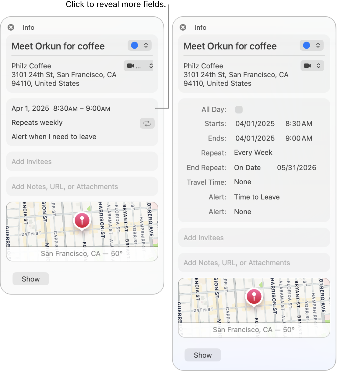 Apple Calendar на Mac