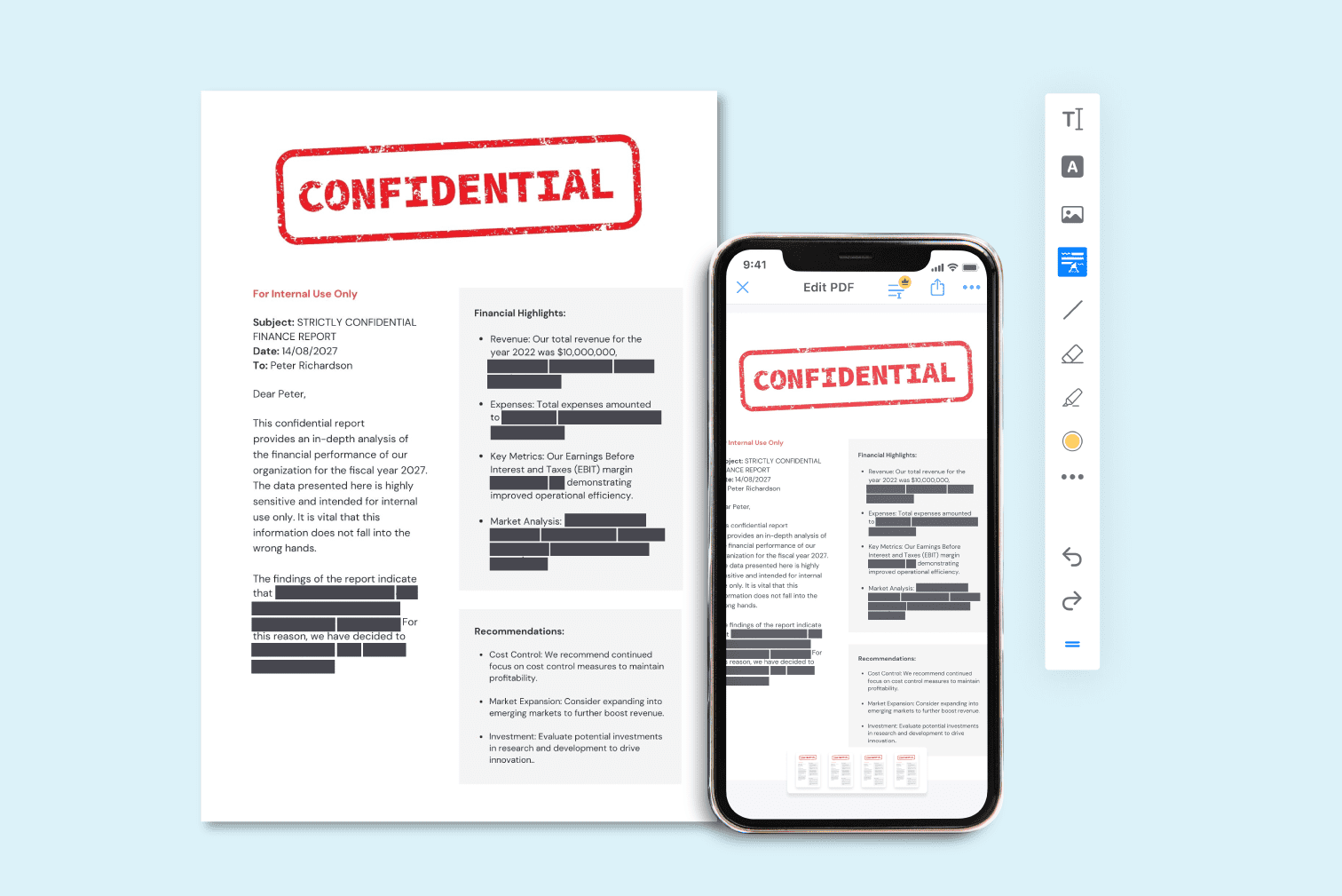 Редактура PDF в мобильном приложении iLovePDF