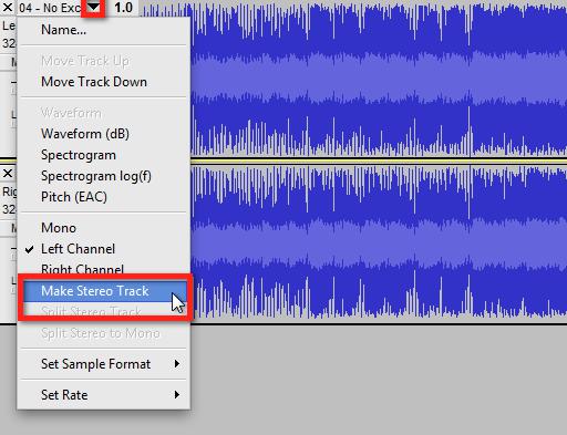 Создание стереотрека в Audacity