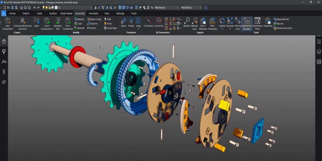 Рабочее пространство BricsCAD
