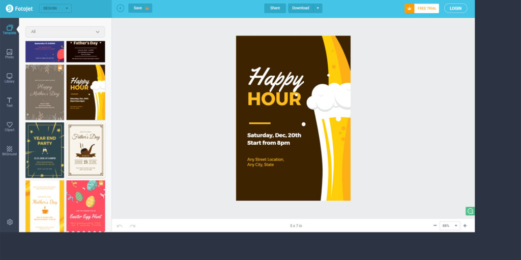 FotoJet — библиотека шаблонов для постеров