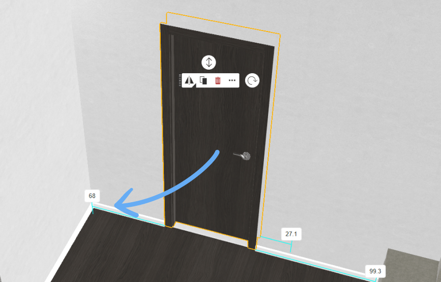 Проверка двери и направления открывания в Roomtodo