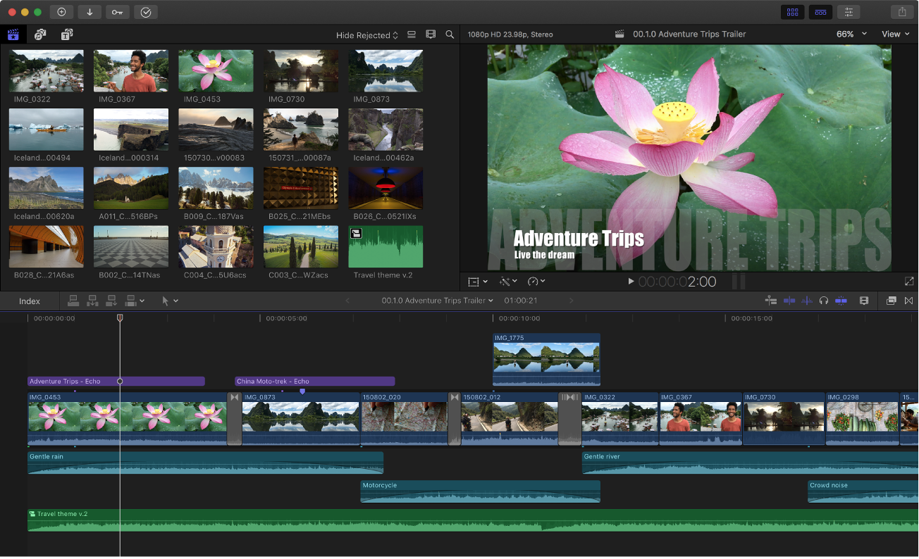 Интерфейс Final Cut Pro