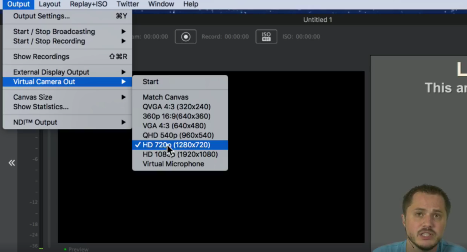 Virtual Camera Out в Wirecast