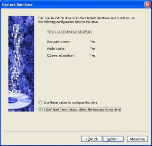 Окно Configuration Wizard в Exact Audio Copy