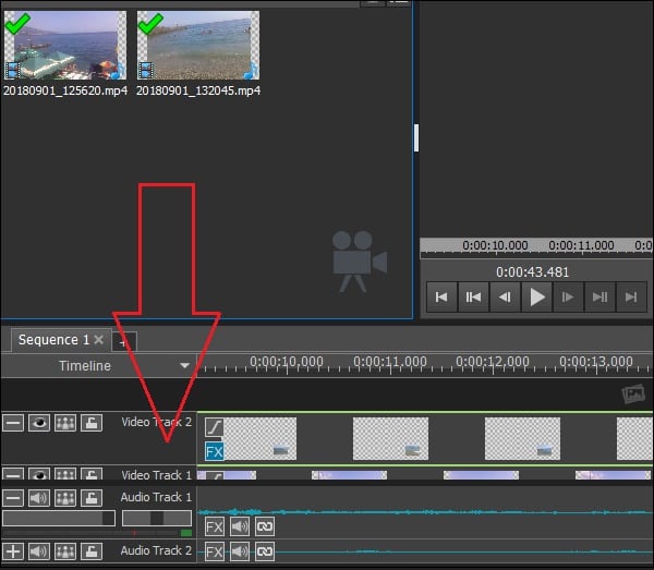 Видеодорожки в VideoPad