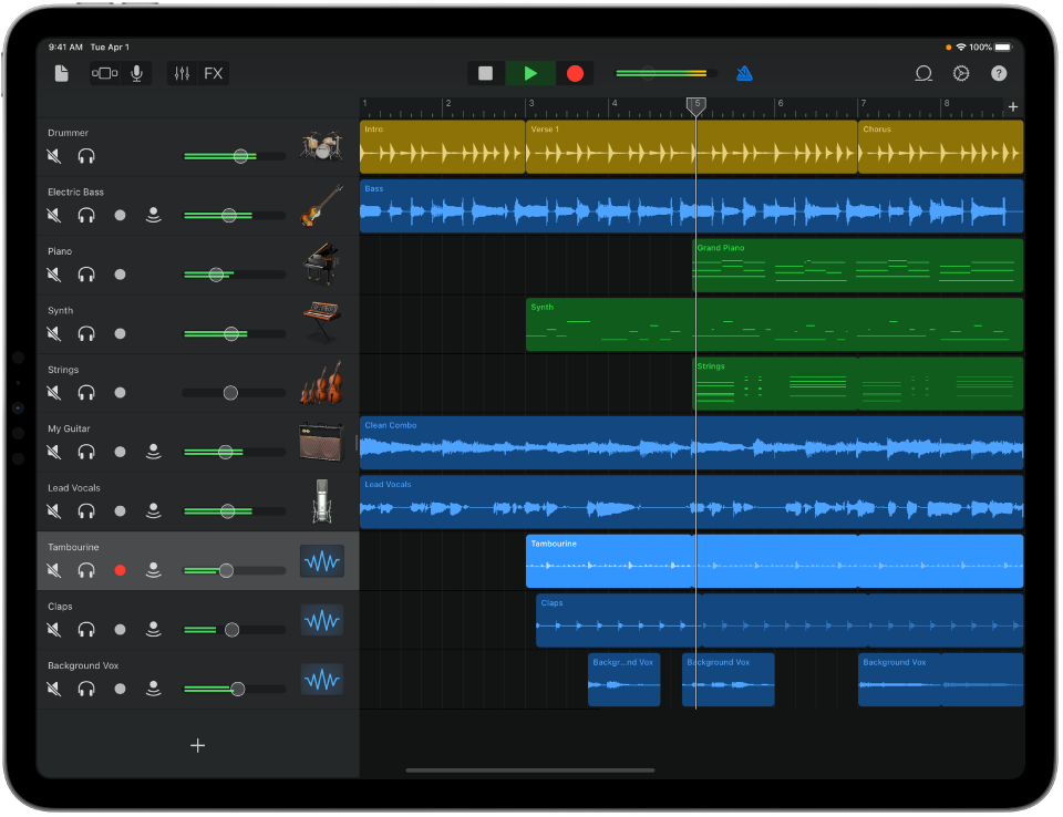 Скриншот GarageBand