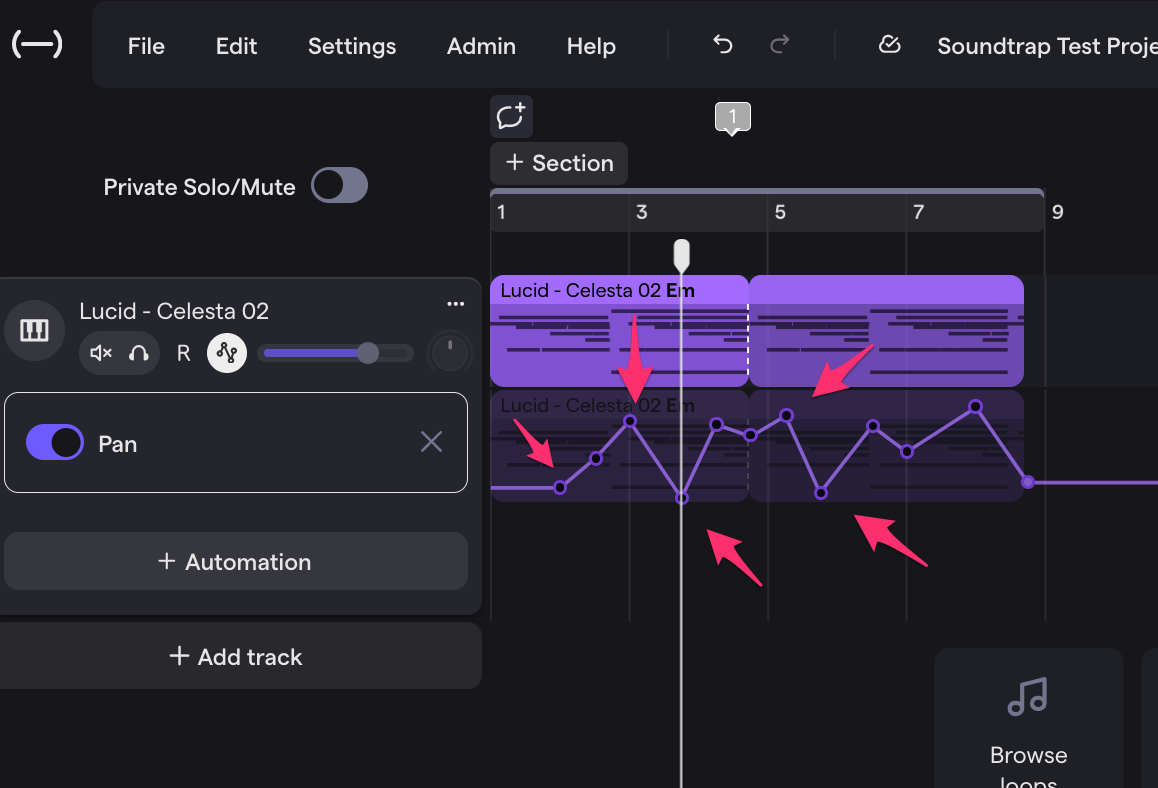 Автоматизация в Soundtrap