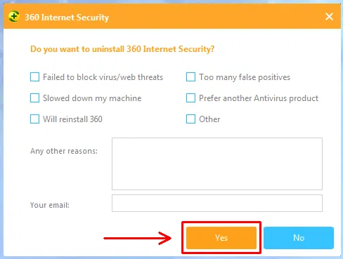 Окно подтверждения удаления 360