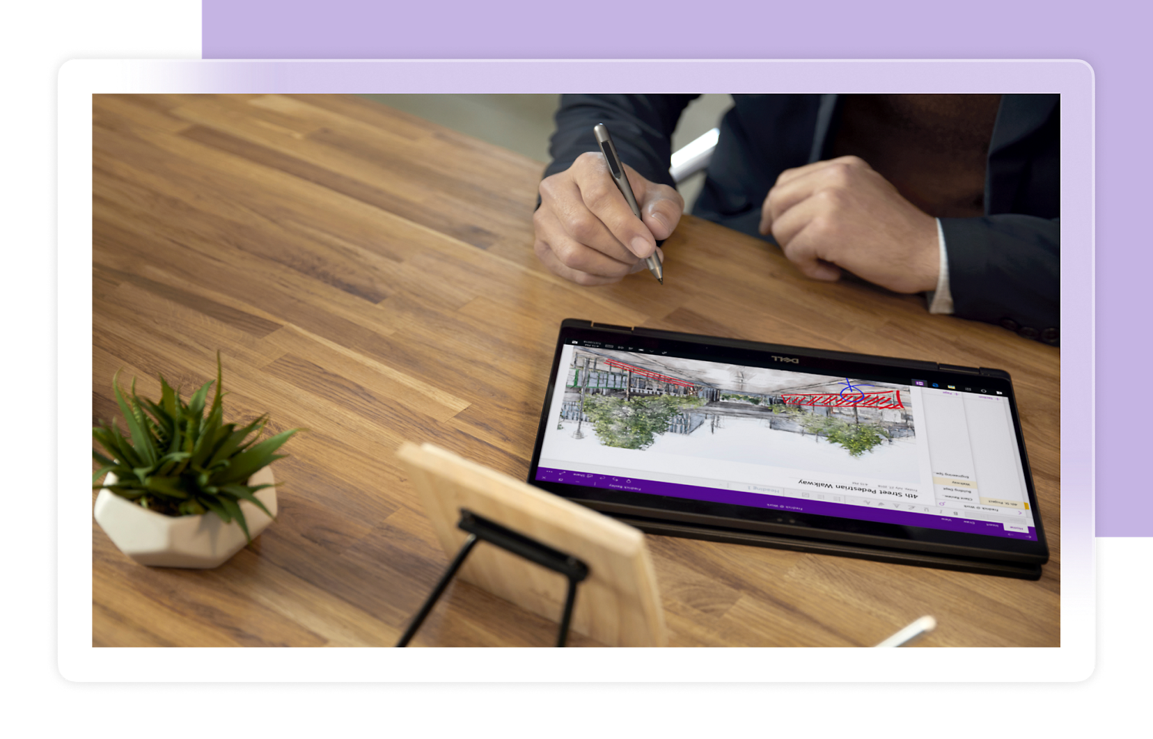 Рукописные заметки и аннотации в Microsoft OneNote на устройстве со стилусом