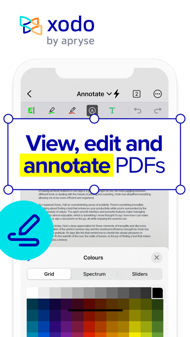 Интерфейс Xodo на iPhone при аннотировании PDF